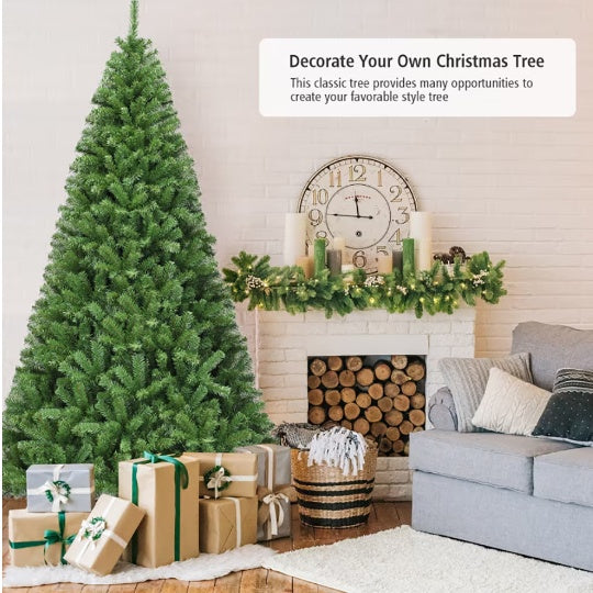 1 pièce 6 7,59 pieds Arbre de Noël artificiel en PVC à charnière de qualité supérieure avec support en métal Arbre non éclairé au design accrocheur
