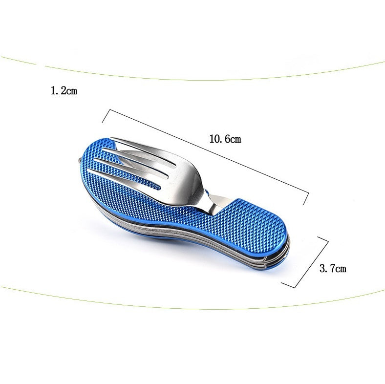 Outdoor Camping Multifunctional Dining Knife Folding Knife, Fork And Spoon