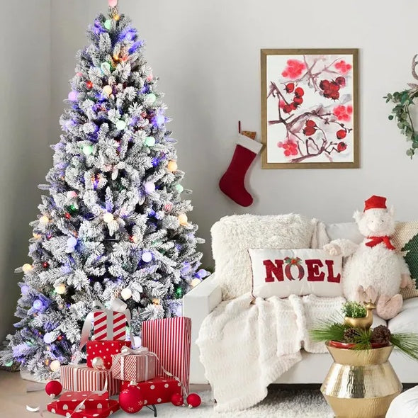 PE PVCPine Mixed Christmas Tree With Colorful Warm Light 10 Function LED, Memory Wire Easy Power Technology