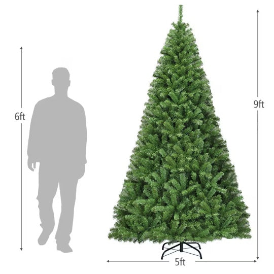 1 pièce 6 7,59 pieds Arbre de Noël artificiel en PVC à charnière de qualité supérieure avec support en métal Arbre non éclairé au design accrocheur