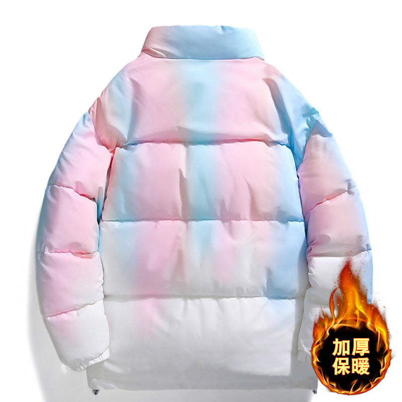 Manteau à col montant tendance pour couple, veste épaisse en peluche chaude avec poches, vêtement d'extérieur ample pour femme et homme