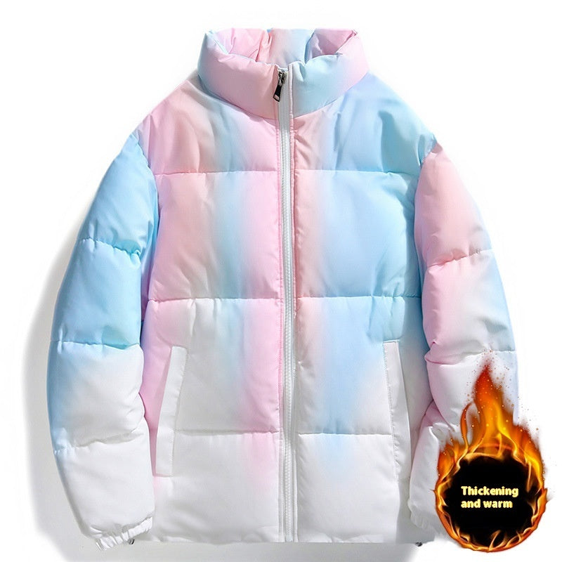 Manteau à col montant tendance pour couple, veste épaisse en peluche chaude avec poches, vêtement d'extérieur ample pour femme et homme