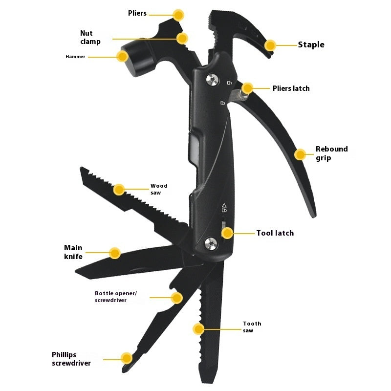 Mini Multifunctional Claw Hammer Home Camping Car Emergency Tool