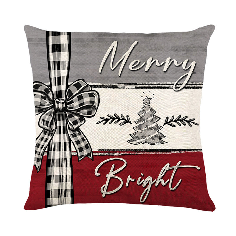 Housse de coussin de Noël, taie d'oreiller, décoration de Noël pour la maison, ornement de Noël 2024, cadeau de bonne année