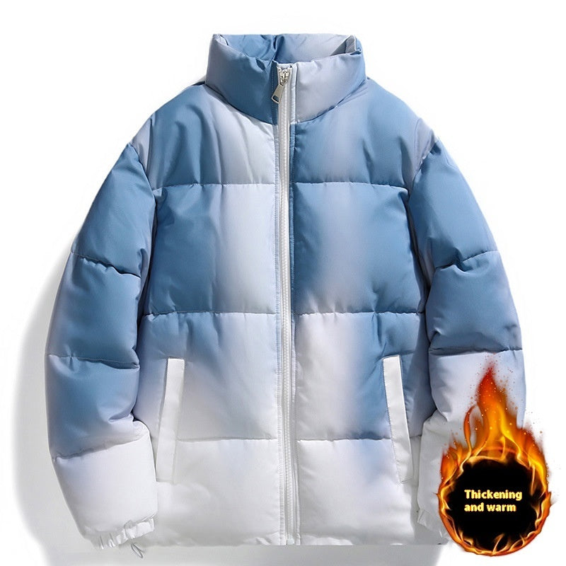 Manteau à col montant tendance pour couple, veste épaisse en peluche chaude avec poches, vêtement d'extérieur ample pour femme et homme