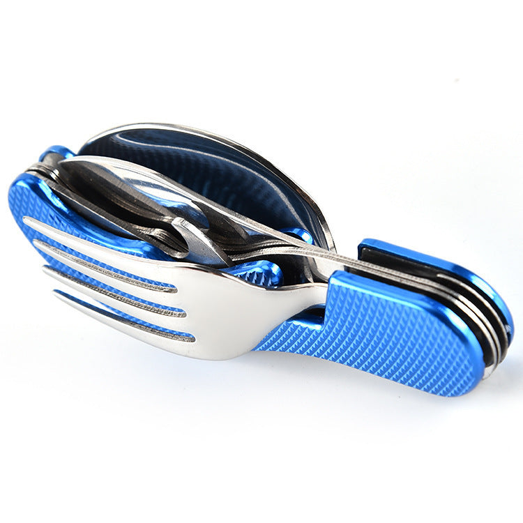 Outdoor Camping Multifunctional Dining Knife Folding Knife, Fork And Spoon