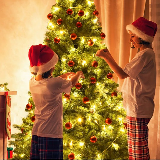 1 pièce 6 7,59 pieds Arbre de Noël artificiel en PVC à charnière de qualité supérieure avec support en métal Arbre non éclairé au design accrocheur