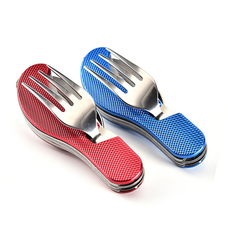 Outdoor Camping Multifunctional Dining Knife Folding Knife, Fork And Spoon