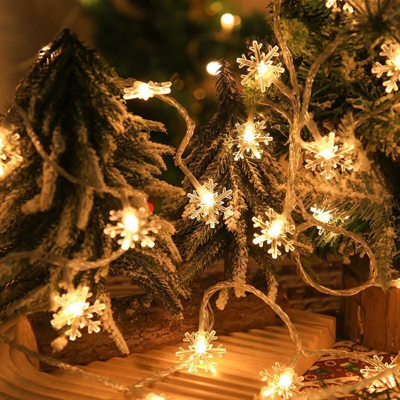 Lumière étoile et flocon de neige 40 LED 6M Décoration de fête d'arbre de Noël extérieur USB Batt