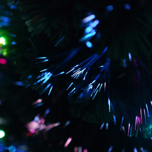 Ensemble de 4 sapins artificiels de Noël à fibre optique préinstallés, guirlande de Noël, guirlande et ensemble de 2 arbres d'entrée